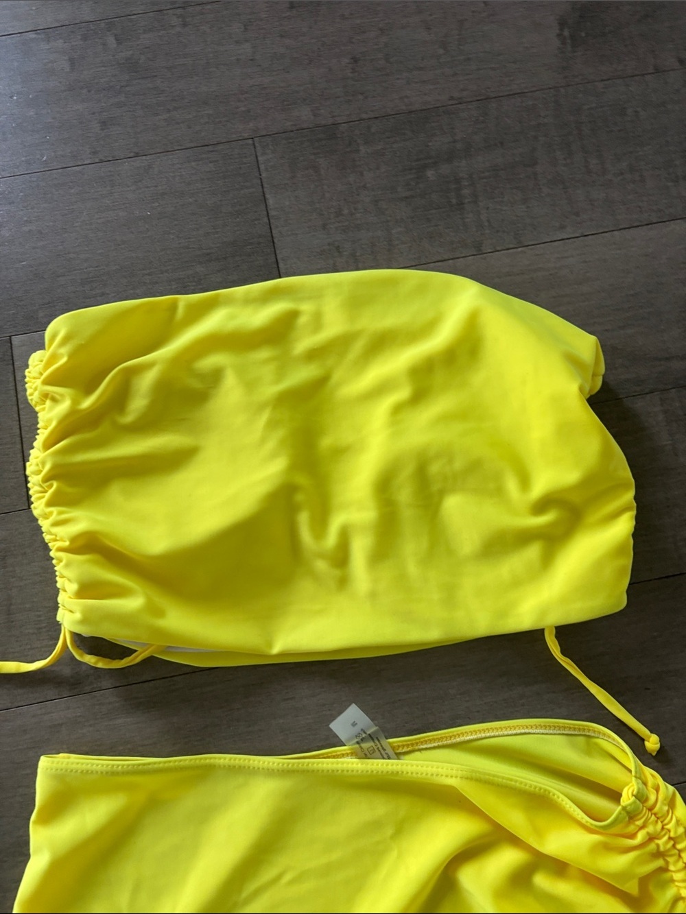 Bright Yellow 3 Piece Bikini Set Size Medium Swimwear Cover Up - Picture 5 of 11